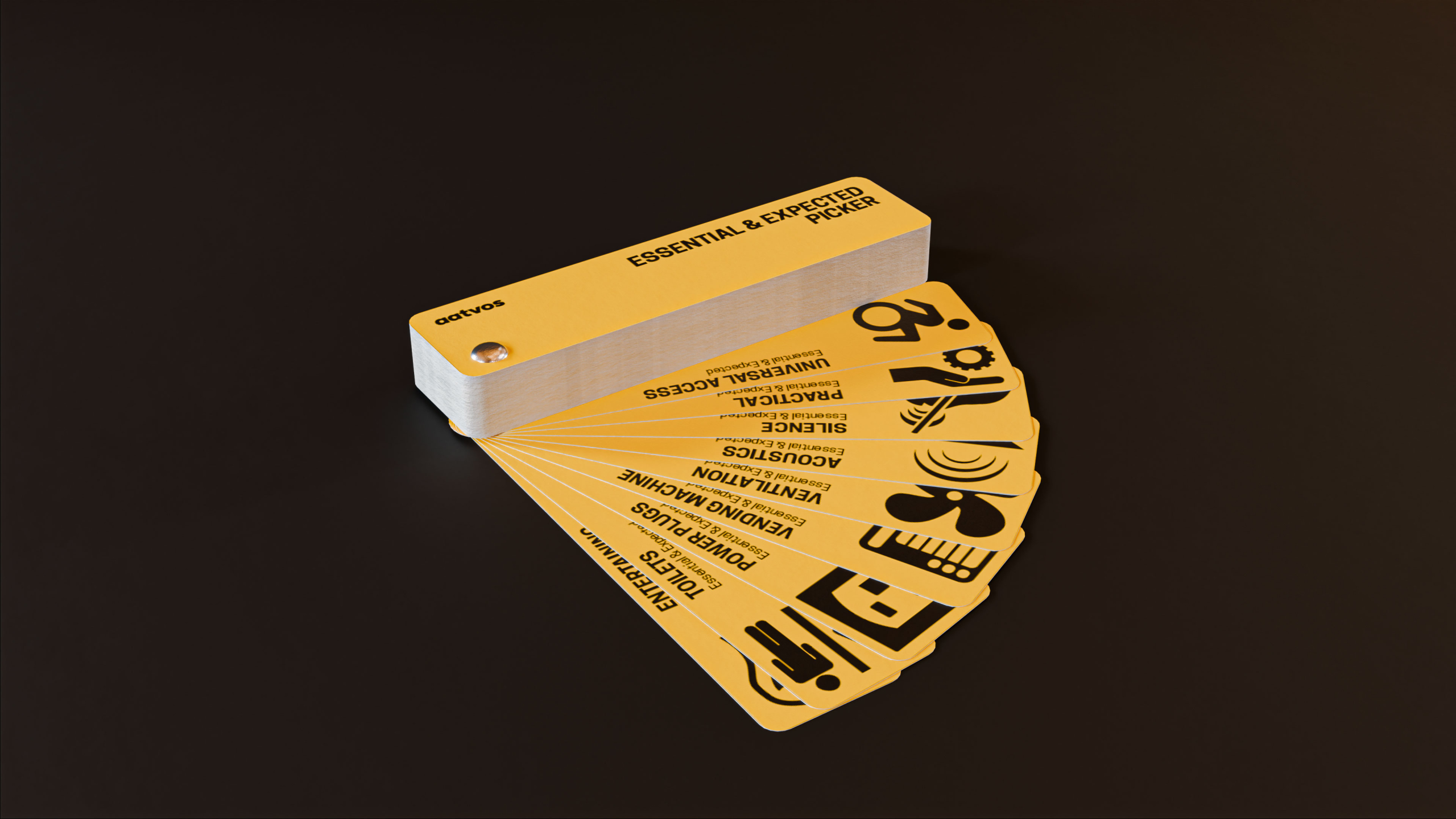 Yellow Essential & Expected picker for choosing the right elements for your next third place.